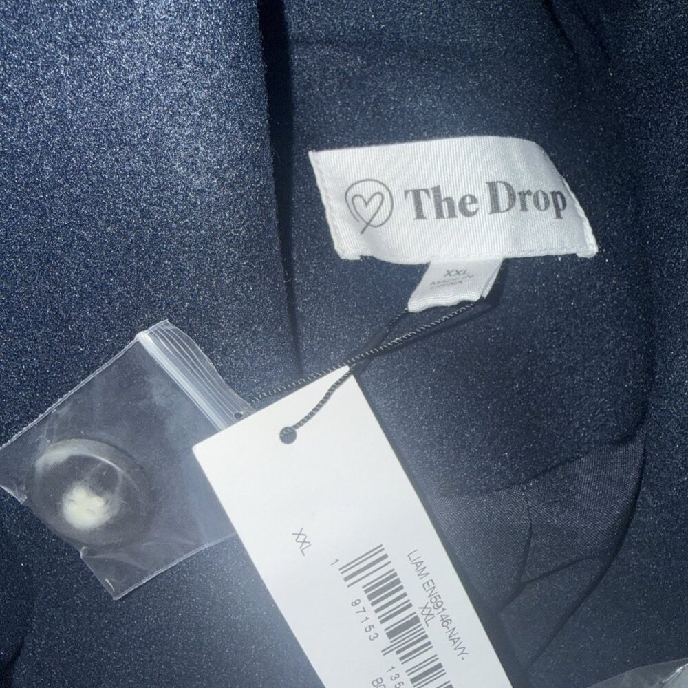 The Drop Liam Loose Overcoat Size XXL 2XL Navy Blue Women's Long Jacket Career - Picture 3 of 3